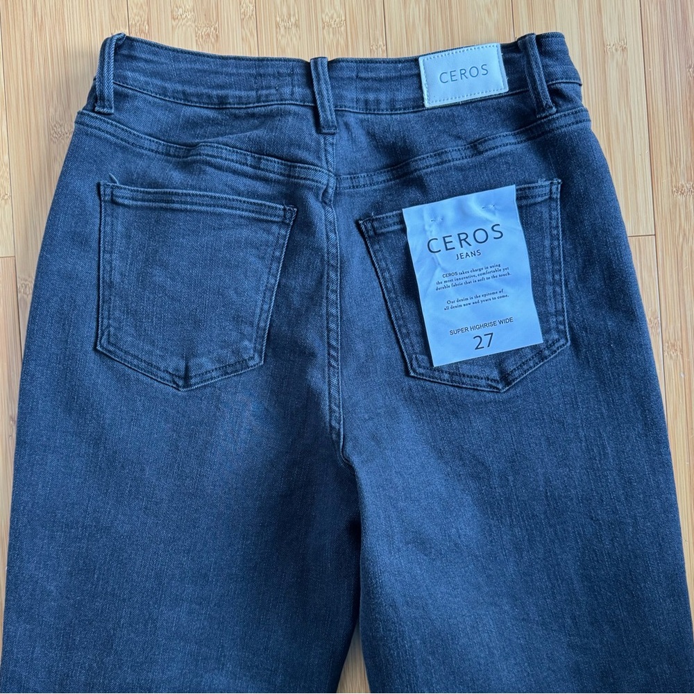 Piper and Scoot The Jack Wide Leg Distressed Jeans in Black. NWT! Size: 27 - Picture 7 of 10